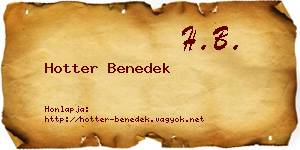 Hotter Benedek névjegykártya