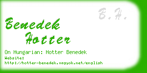 benedek hotter business card